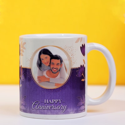 Custom Happy Anniversary Text & Picture  Mug MRzon - Amazing Gifts are Just Waiting for You!!