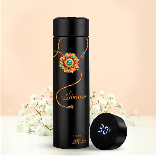 Customized Water Bottle With Temperature Display For Raksha Bandhan MRzon - Amazing Gifts are Just Waiting for You!!