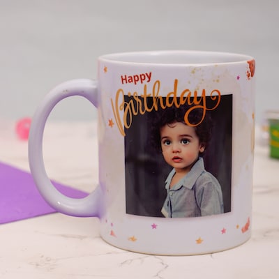 Happy Birthday Text with Cute Baby Picture Mug MRzon - Amazing Gifts are Just Waiting for You!!