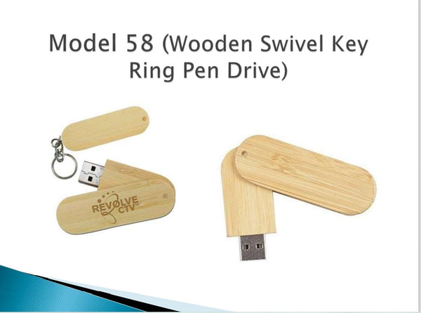 MR - Wooden Swivel Key Ring Pen Drive MRzon - Amazing Gifts are Just Waiting for You!!